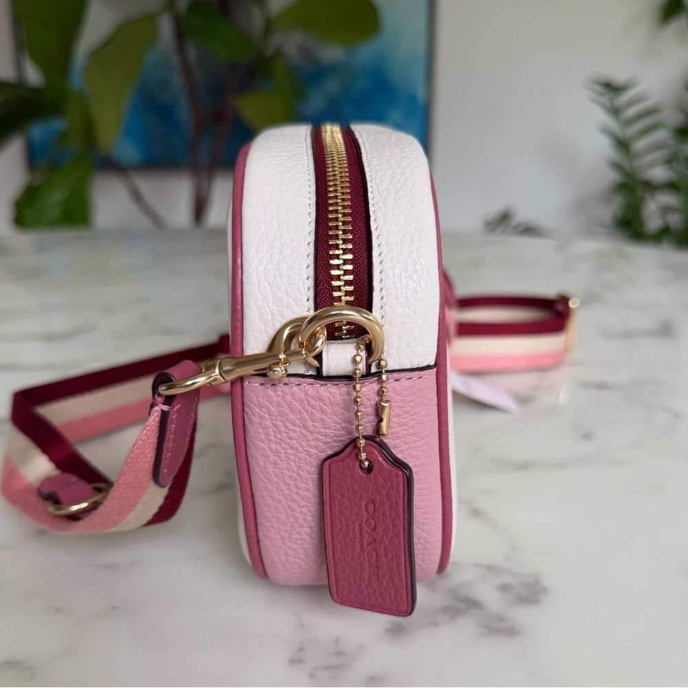 NWT Coach Mini Jamie Camera Bag With Stripe Heart Motif CA072 Chalk Pink Gold - Picture 5 of 11